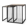 70196 - Miles Black Metal w/ Light Wood Nesting End/Side Table