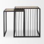 70196 - Miles Black Metal w/ Light Wood Nesting End/Side Table