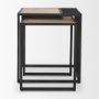 70196 - Miles Black Metal w/ Light Wood Nesting End/Side Table