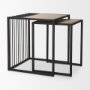 70196 - Miles Black Metal w/ Light Wood Nesting End/Side Table