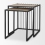 70196 - Miles Black Metal w/ Light Wood Nesting End/Side Table