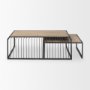 70197 - Miles Black Metal w/ Light Wood Nesting Coffee Table