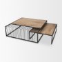 70197 - Miles Black Metal w/ Light Wood Nesting Coffee Table