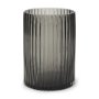 70360 - Dawn 8" Ribbed Smoke Gray Glass Vase