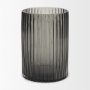 70360 - Dawn 8" Ribbed Smoke Gray Glass Vase