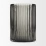 70360 - Dawn 8" Ribbed Smoke Gray Glass Vase