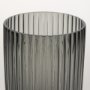70360 - Dawn 8" Ribbed Smoke Gray Glass Vase