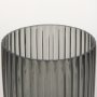 70360 - Dawn 8" Ribbed Smoke Gray Glass Vase