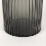 70360 - Dawn 8" Ribbed Smoke Gray Glass Vase