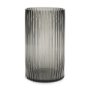70361 - Dawn 11.4" Ribbed Smoke Gray Glass Vase