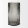 70361 - Dawn 11.4" Ribbed Smoke Gray Glass Vase