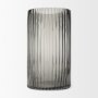 70361 - Dawn 11.4" Ribbed Smoke Gray Glass Vase