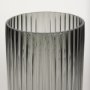 70361 - Dawn 11.4" Ribbed Smoke Gray Glass Vase