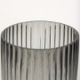 70361 - Dawn 11.4" Ribbed Smoke Gray Glass Vase
