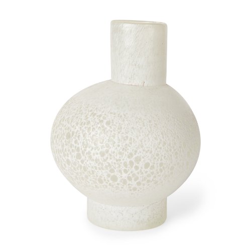 70346 - Heket Short White Glass Vase