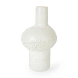 Heket Tall White Glass Vase