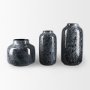 70348 - Masai Small Black Mottled Glass Vase
