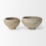70216 - Sonu Set of 2 Gray Paper Mache Half-Pot Bowls