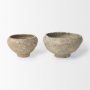 70216 - Sonu Set of 2 Gray Paper Mache Half-Pot Bowls