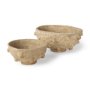 70218 - Sonam Set of 2 Beige Paper Mache Spiked Bowls