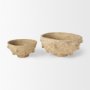 70218 - Sonam Set of 2 Beige Paper Mache Spiked Bowls