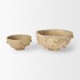 70218 - Sonam Set of 2 Beige Paper Mache Spiked Bowls