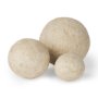 70219 - Sunita Set of 3 Beige Paper Mache Orbs