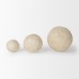 70219 - Sunita Set of 3 Beige Paper Mache Orbs