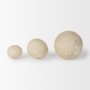 70219 - Sunita Set of 3 Beige Paper Mache Orbs