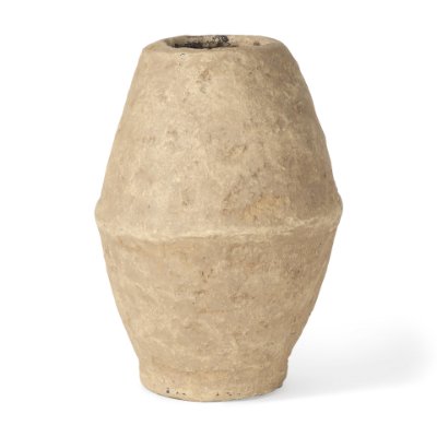 70210 - Rundal Small Beige Paper Mache Vase