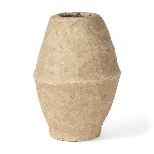 70210 - Rundal Small Beige Paper Mache Vase