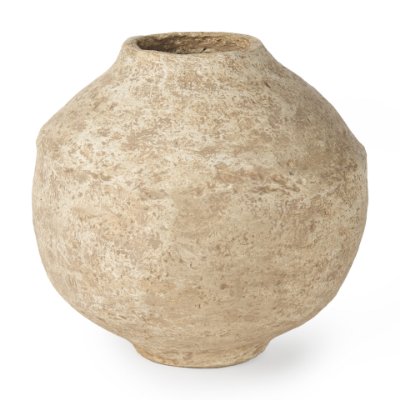 70215 - Ritu Large Beige Paper Mache Pot Vase