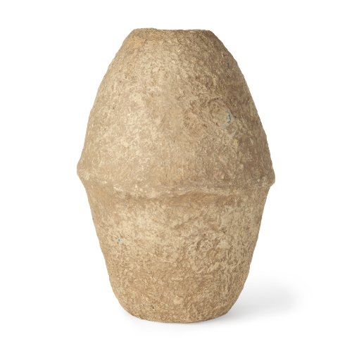 70211 - Rundal Large Beige Paper Mache Vase