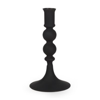 70357 - Haute Small Matte Black Blown Glass Candlestick 