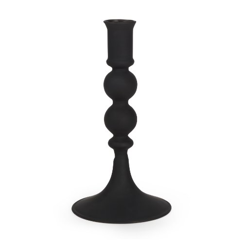 70357 - Haute Small Matte Black Blown Glass Candlestick 