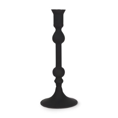 70358 - Haute Medium Matte Black Blown Glass Candlestick