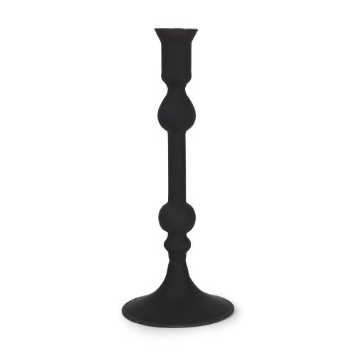 70358 - Haute Medium Matte Black Blown Glass Candlestick