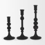 70358 - Haute Medium Matte Black Blown Glass Candlestick