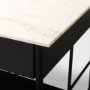 69936-AB - Amika White Marble Top Black Metal Base Kitchen Island