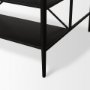 69936-AB - Amika White Marble Top Black Metal Base Kitchen Island
