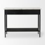 69937-AB - Amika White Marble Top Black Metal Base Console Table 