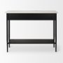 69937-AB - Amika White Marble Top Black Metal Base Console Table 