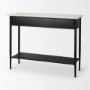 69937-AB - Amika White Marble Top Black Metal Base Console Table 