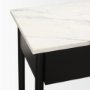 69937-AB - Amika White Marble Top Black Metal Base Console Table 