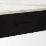 69937-AB - Amika White Marble Top Black Metal Base Console Table 