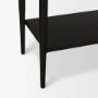 69937-AB - Amika White Marble Top Black Metal Base Console Table 