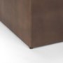 69058 - Minara 36" Square Brown Leather Wrapped w/Wood Base Ottoman