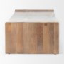 69911-AB - Athens  48.0L x 28.0W x 16.0H Light Brown Wood and White Marble Coffee Table