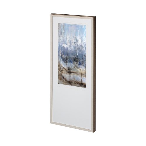 12672 - Anchored In Blue II by Aziz Kadmiri a Hand Embellished Textured Framed Art Print Matted under Glass