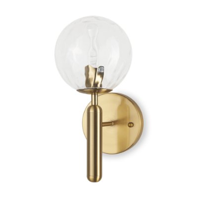70472 - Britton Gold Metal w/ Clear Glass Globe 1-Light Wall Sconce